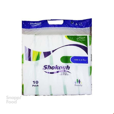 دستمال کاغذی اقتصادی شکوه (Shokoh) تعداد 200 برگ بسته 10 تایی