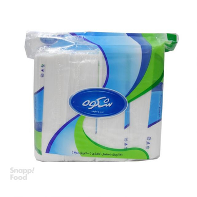 دستمال کاغذی شکوه (Shokoh) تعداد 600 ورق بسته 4عددی