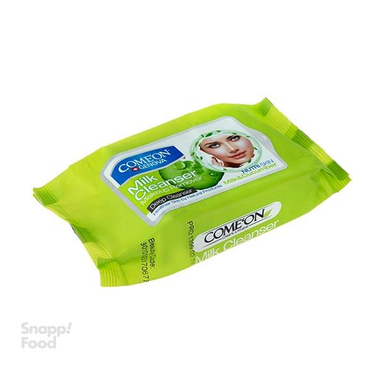 دستمال مرطوب کامان (Comeon) مدل شیرپاکن بسته 20 عددی