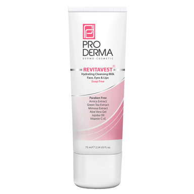 لوسیون پاک کننده آرایش صورت پرودرما (Pro Derma) مدل RIVITAVEST حجم 75 میلی لیتر