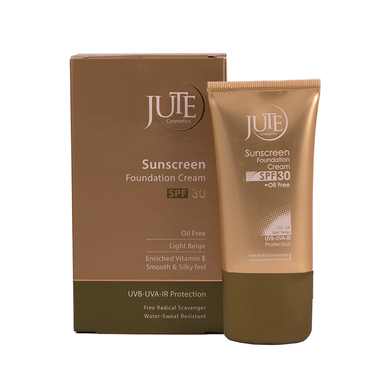 کرم ضد آفتاب رنگی ژوت (Jute) با SPF30 مناسب برای پوست چرب و مختلط رنگ بژ روشن حجم 40 میلی لیتر