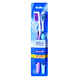 مسواک اورال بی (Oral-B) سری Whitening مدل Complete با برس نرم بسته 2 عددی