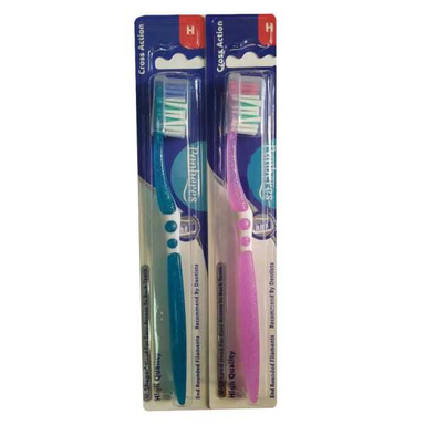 مسواک پنبه ریز (Panberes) مدل Crossaction با برس سخت مجموعه 2 عددی