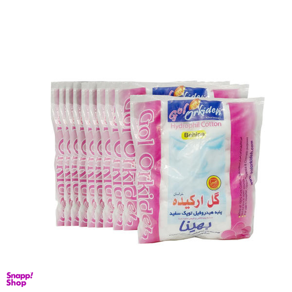 پنبه بهداشتی گل ارکیده (Gol Orkideh) مدل بهینا بسته 10 عددی