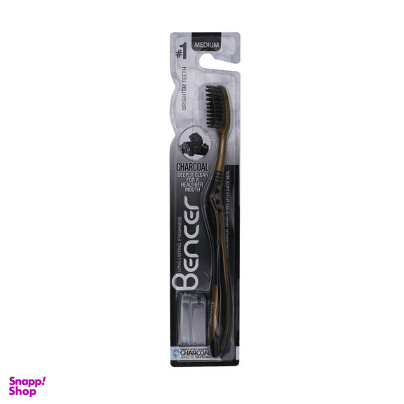 مسواک بنسر (Bencer) مدل Golden Charcoal با برس متوسط