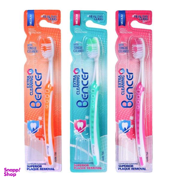 مسواک بنسر (Bencer) مدل Extra Cleaning با برس متوسط بسته 3 عددی