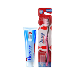 مسواک بنسر (Bencer) مدل Premier Clean با برس متوسط به همراه خمیر دندان بنسر مدل Complete وزن 100 گرم