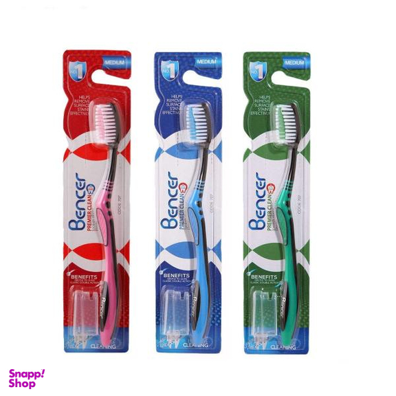 مسواک بنسر (Bencer) مدل Premier Clean با برس متوسط بسته 3 عددی