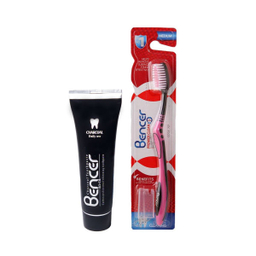 مسواک بنسر (Bencer) مدل Premier Clean با برس متوسط به همراه خمیر دندان بنسر مدل زغالی وزن 120 گرم