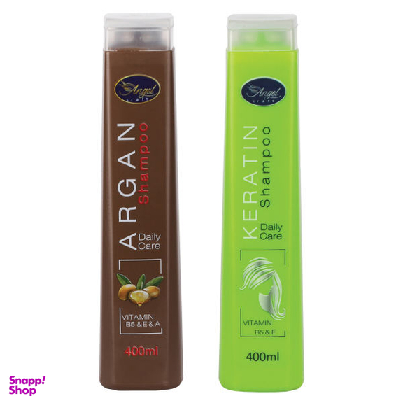 شامپو مو انجل کرفت (Angel Craft) مدل آرگان حجم 400 میلی لیتر به همراه شامپو مو مدل کراتین حجم 400 میلی لیتر