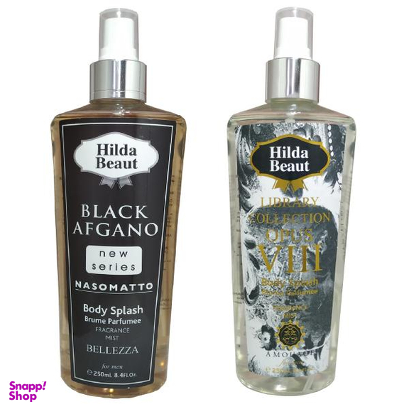 بادی اسپلش مردانه هیلدا بیوت (Hilda Beaut) مدل BLACK AFGANO & AMOUAGE OPUS حجم 250 میلی لیتر مجموعه 2 عددی