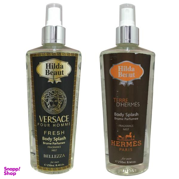 بادی اسپلش مردانه هیلدا بیوت (Hilda Beaut) مدل VERSACE & TERRE D'HERMES حجم 250 میلی لیتر مجموعه 2 عددی