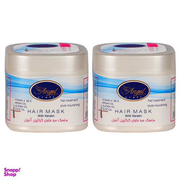 ماسک مو انجل کرفت (Angel Craft) مدل Keratin حجم 500 میلی لیتر مجموعه 2 عددی