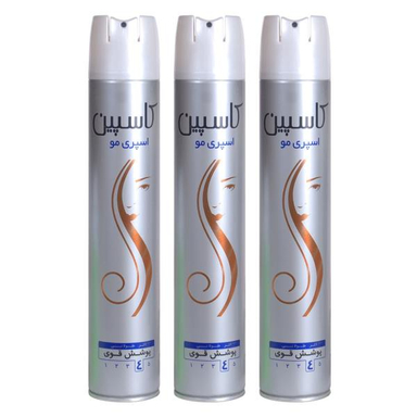 اسپری حالت دهنده مو کاسپین (Caspian) مدل Strong hold 4 حجم 500 میلی‌ لیتر مجموعه 3 عددی