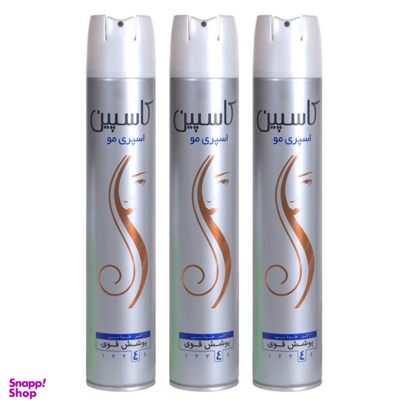 اسپری حالت دهنده مو کاسپین (Caspian) مدل Strong hold 4 حجم 500 میلی‌ لیتر مجموعه 3 عددی