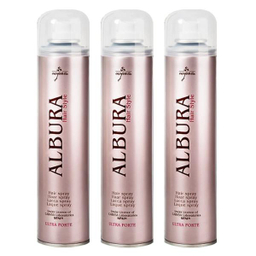اسپری چسب مو آلبورا (Albura) مدل Ultra Forte حجم 250 میلی‌ لیتر مجموعه 3 عددی