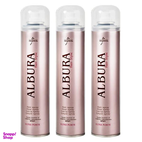 اسپری چسب مو آلبورا (Albura) مدل Ultra Forte حجم 250 میلی‌ لیتر مجموعه 3 عددی