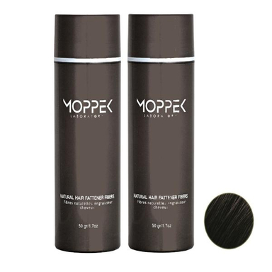 پودر پر پشت کننده مو موپک (Moppek) شماره 50-01 وزن 50 گرم رنگ مشکی مجموعه 2 عددی