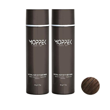 پودر پر پشت کننده مو موپک (Moppek) شماره 50-03 وزن 50 گرم رنگ قهوه ای متوسط مجموعه 2 عددی