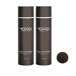 پودر پر پشت کننده مو موپک (Moppek) شماره 50-02 وزن 50 گرم رنگ قهوه ای تیره مجموعه 2 عددی