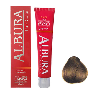 رنگ مو آلبورا (Albura) مدل Carasa شماره 6.77 حجم 100 میلی‌لیتر رنگ کاپوچینو