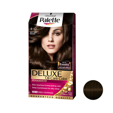 کیت رنگ مو پلت (Palette) سری DELUXE شماره 0-4 حجم 50 میلی‌لیتر رنگ قهوه ای متوسط