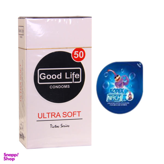 کاندوم گودلایف مدل Ultra Soft بسته 12 عددی به همراه کاندوم ناچ کدکس مدل بلیسر