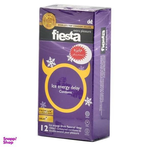کاندوم خنک انرژی تاخیری فیستا (Fiesta) مدل Ice Energy Delay بسته 12 عددی