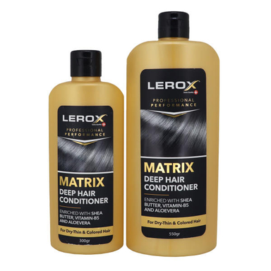 نرم کننده مو لروکس (Lerox) مدل Matrix حجم 550 میلی لیتر به همراه نرم کننده مو لروکس مدل Matrix حجم 300 میلی لیتر