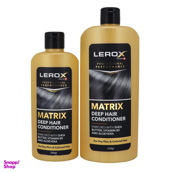 نرم کننده مو لروکس (Lerox) مدل Matrix حجم 550 میلی لیتر به همراه نرم کننده مو لروکس مدل Matrix حجم 300 میلی لیتر