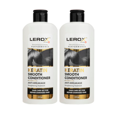 نرم کننده مو لروکس (Lerox) مدل کراتین حجم 300 میلی لیتر مجموعه 2 عددی