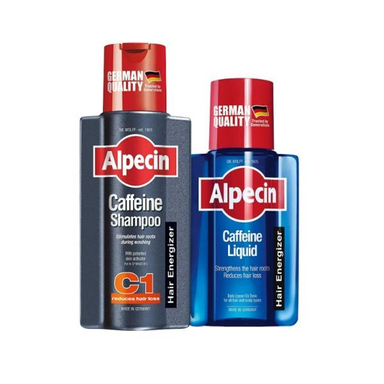 شامپو مو آلپسین (Alpecin) مدل Caffeine C1 حجم 250 میلی لیتر + محلول تقویت کننده مو مدل Caffeine حجم 200 میلی لیتر