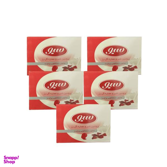 صابون شستشو سیو مدل پروتیین شیر و عصاره گل رز وزن 125 گرم مجموعه 5 عددی