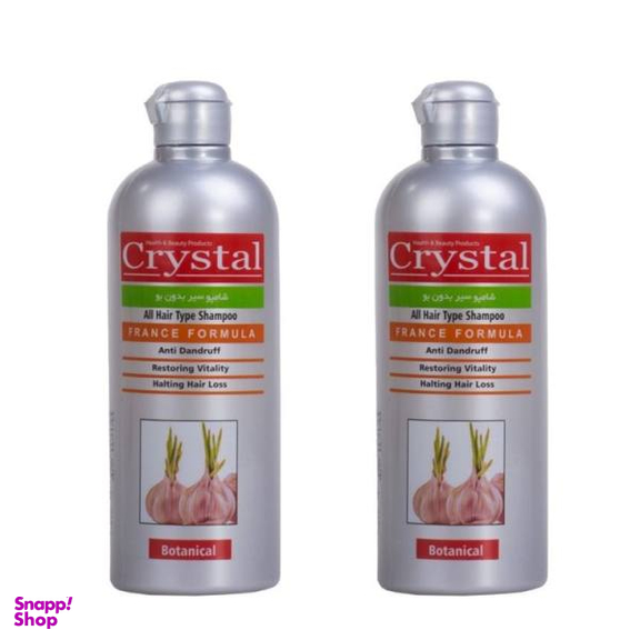 شامپو ضد شوره کریستال (Crystal) مدل Garlic حجم 400 میلی لیتر بسته 2 عددی