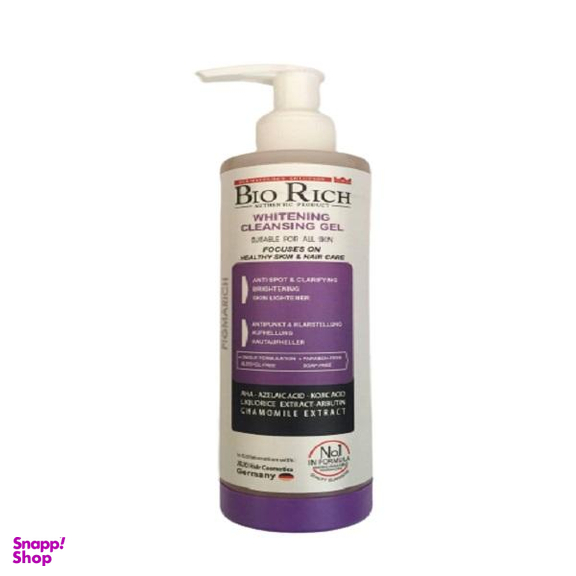 ژل شستشو صورت بایو ریچ (Bio Rich) مدل Whitening Cleansing حجم 200 میلی لیتر