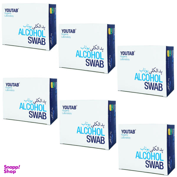 پد الکلی یوتاب (Youtab) مدل Antiseptic 6 مجموعه 6 عددی