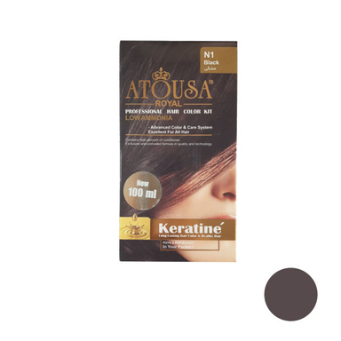 کیت رنگ مو آتوسا رویال (Atousa Royal) شماره N1 حجم 100 میلی‌لیتر رنگ مشکی طبیعی