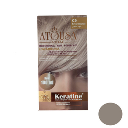 کیت رنگ مو آتوسا رویال (Atousa Royal) شماره C9 حجم 100 میلی‌لیتر رنگ بلوند نقره ای