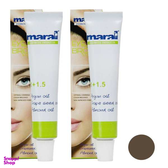 رنگ ابرو مارال (Maral) شماره 5 حجم 15 میلی‌لیتر رنگ قهوه ای برزیلی روشن مجموعه 2 عددی