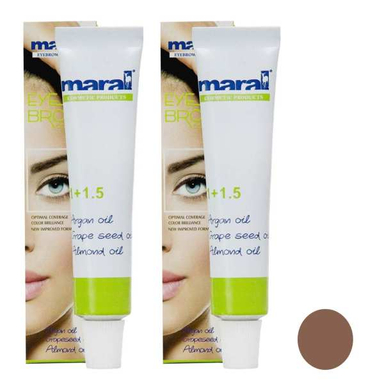 رنگ ابرو مارال (Maral) شماره 7 حجم 15 میلی‌لیتر رنگ بلوند شکلاتی متوسط مجموعه 2 عددی