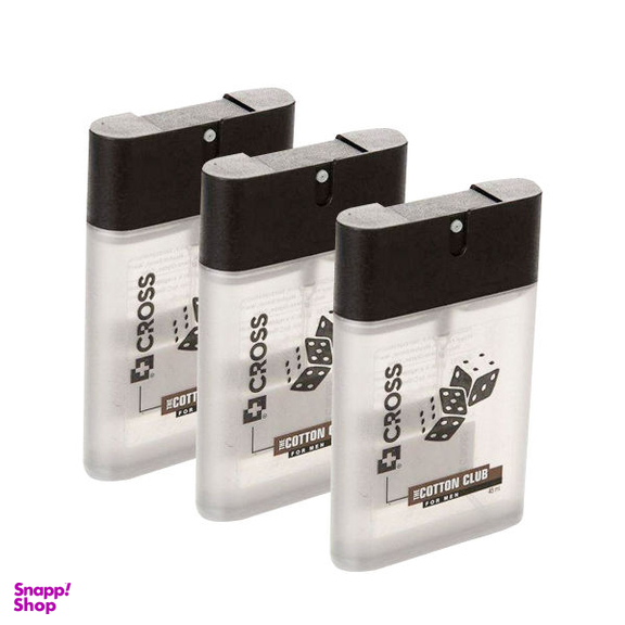 عطر جیبی مردانه کراس مدل Cotton Club حجم 45 میلی لیتر مجموعه 3 عددی