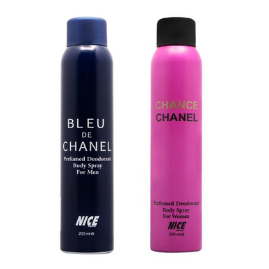 اسپری نایس پاپت (Nice Puppet) مردانه مدل Blue De Chanel + اسپری بدن زنانه مدل Chanel Chanceحجم 200 میلی لیتر
