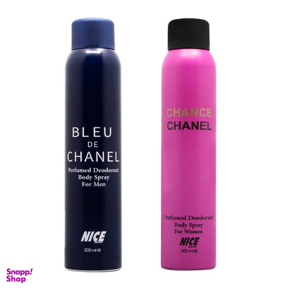 اسپری نایس پاپت (Nice Puppet) مردانه مدل Blue De Chanel + اسپری بدن زنانه مدل Chanel Chanceحجم 200 میلی لیتر