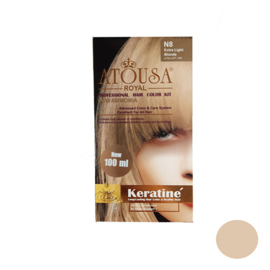کیت رنگ مو آتوسا رویال (Atousa Royal) شماره N8 حجم 100 میلی‌لیتر رنگ بلوند روشن