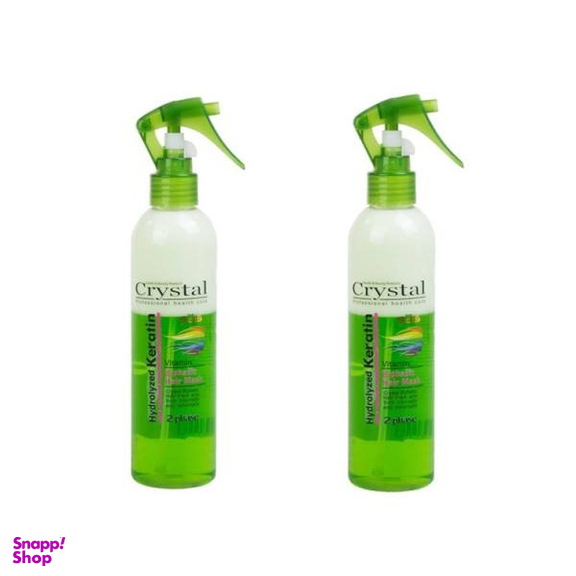اسپری دوفاز مو کریستال (Crystal) مدل Hydrolyzed Keratin حجم 250 میلی لیتر مجموعه 2 عددی