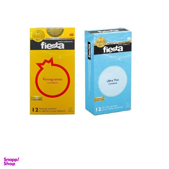 کاندوم فیستا (Fiesta) مدل Pomegranate بسته 12 عددی به همراه کاندوم فیستا مدل Ultra Thin بسته 12 عددی