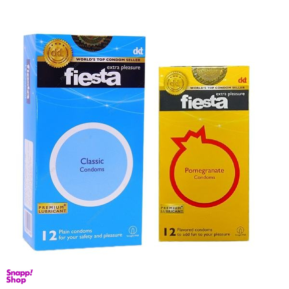 کاندوم فیستا (Fiesta) مدل Classic بسته 12 عددی به همراه کاندوم فیستا مدل Pomegranate بسته 12 عددی