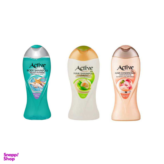 شامپو مو اکتیو (Active) مدل انجیر بسته 3 عددی حجم 400 حجم میلی لیتر