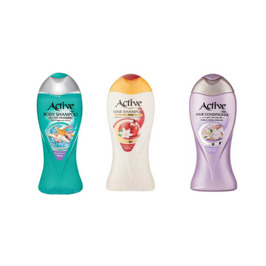 شامپو مو اکتیو (Active) مدل انار مجموعه 3 عددی حجم 400 میلی لیتر