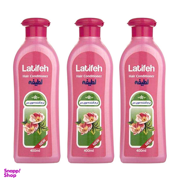 نرم کننده مو لطیفه (Latifeh) مدل Flower حجم 400 میلی لیتر بسته 3 عددی